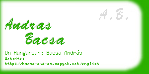 andras bacsa business card